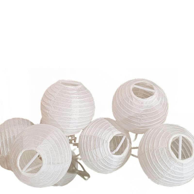 - Lot de 4 guirlandes lumineuses blanches en boules de papier 3.10 m