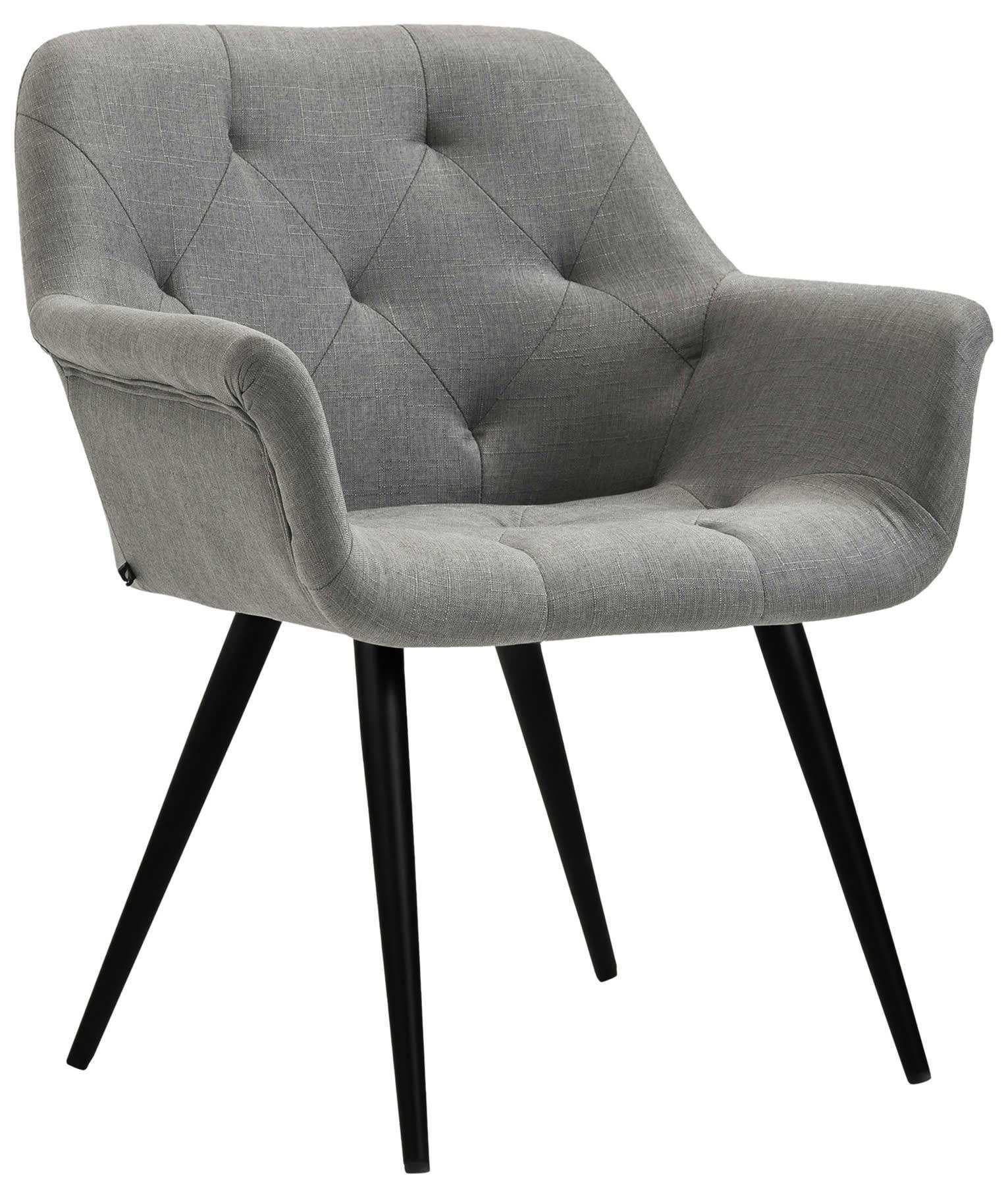 LANGFORD - Chaise de salle à manger avec accoudoirs en tissu Gris