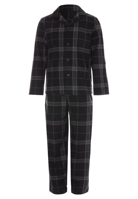 Boys Black Check Pyjama Set