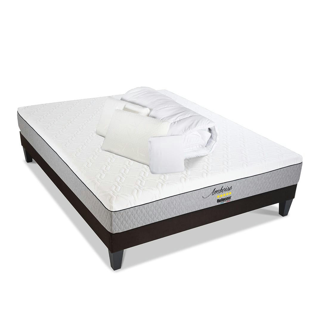 AMBOISE - Ensemble  140x190  Matelas + Sommier + Accessoires
