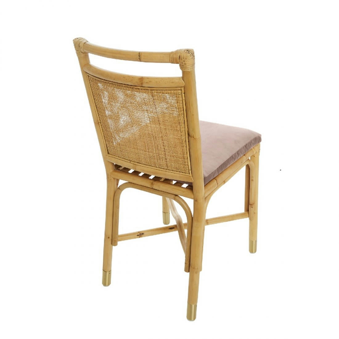 RIVIERA - Chaise rotin et velours