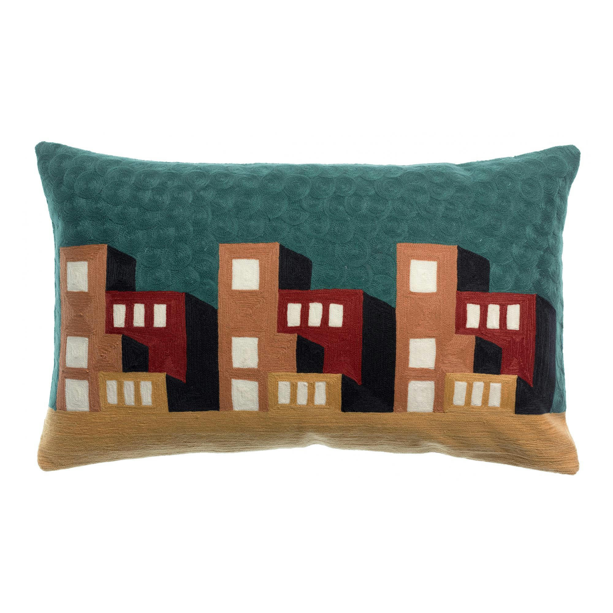 SURI - Coussin brodé  en coton multico 40 x 65