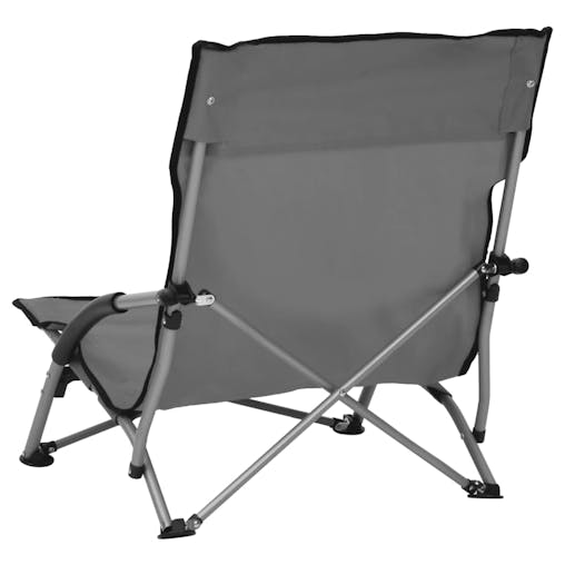NNEVL Folding Beach Chairs 2 pcs Grey Fabric