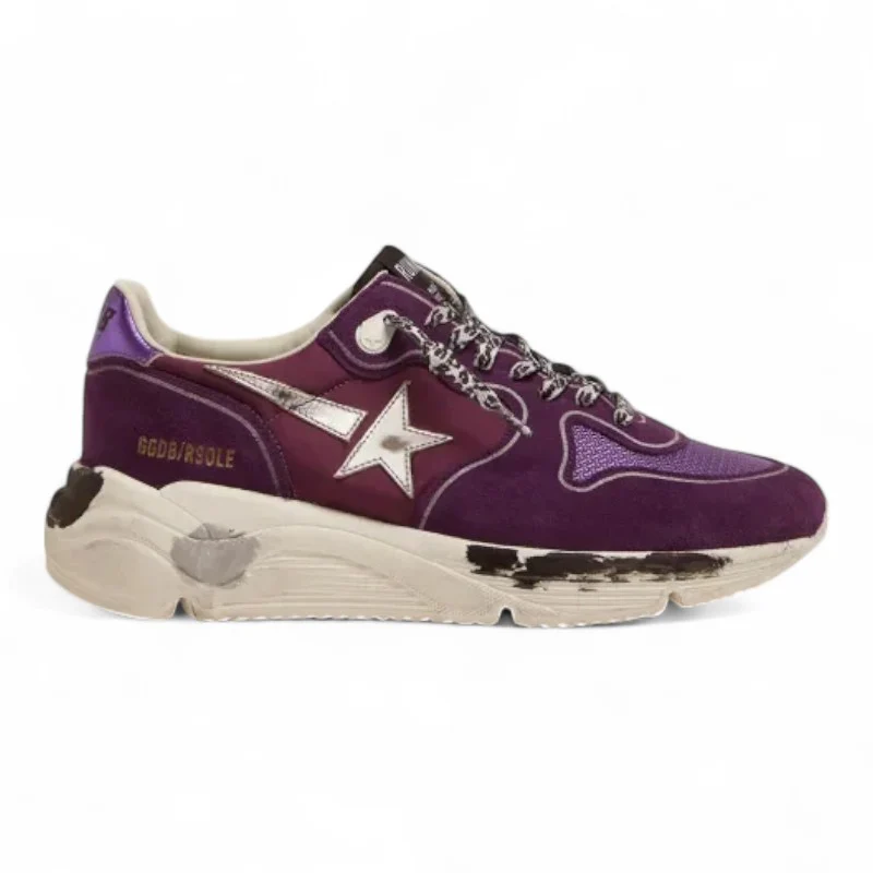 Suede, leather and mesh Running Sole sneakers with metallic purple heel tab