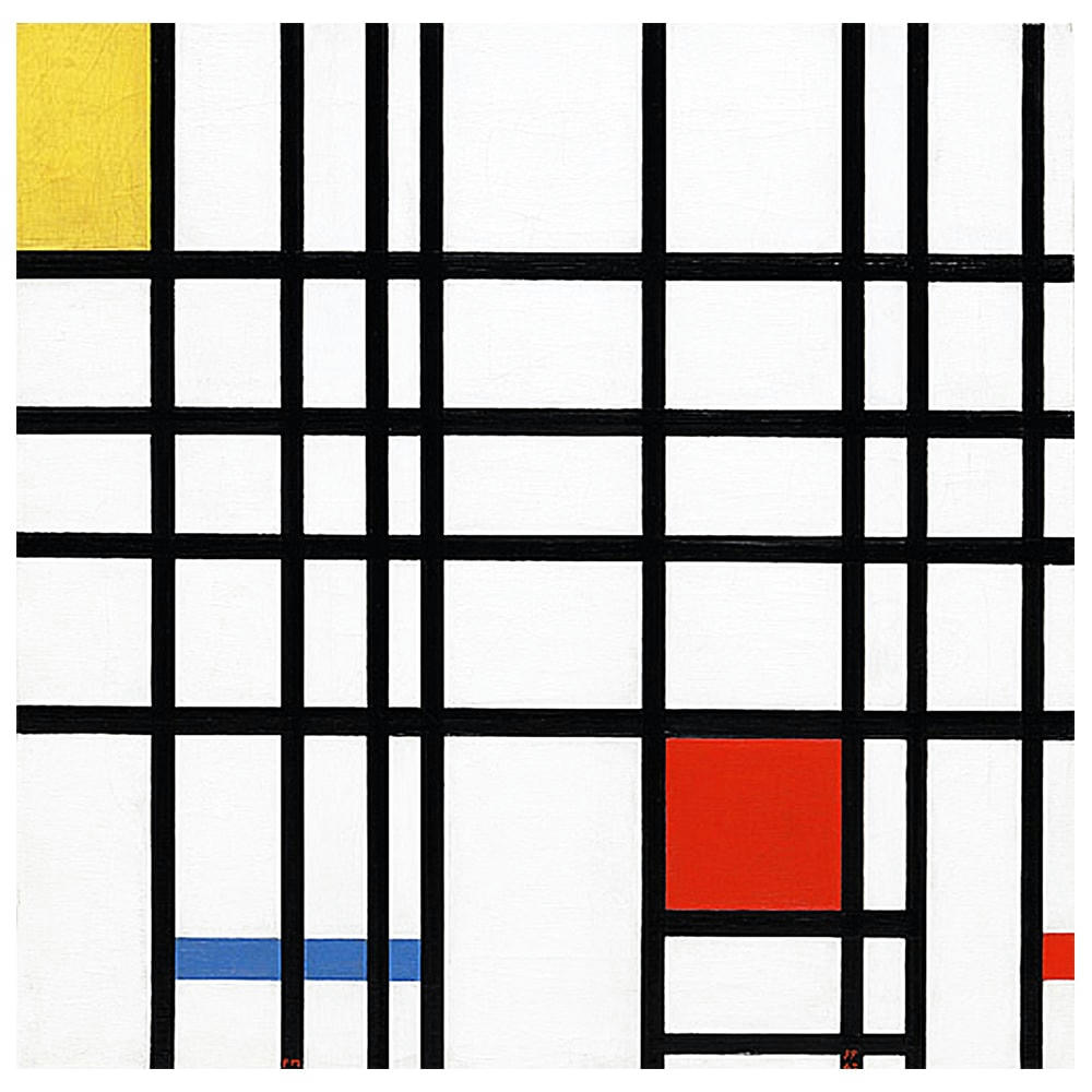 - Tableau composition en jaune bleu et rouge - Piet Mondrian 60x60cm