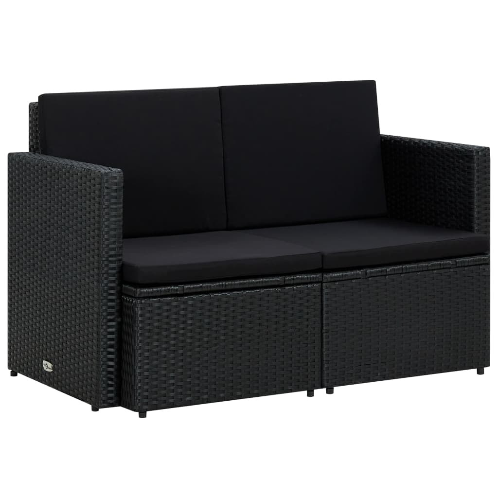 Sofa Czarny Technorattan vidaXL