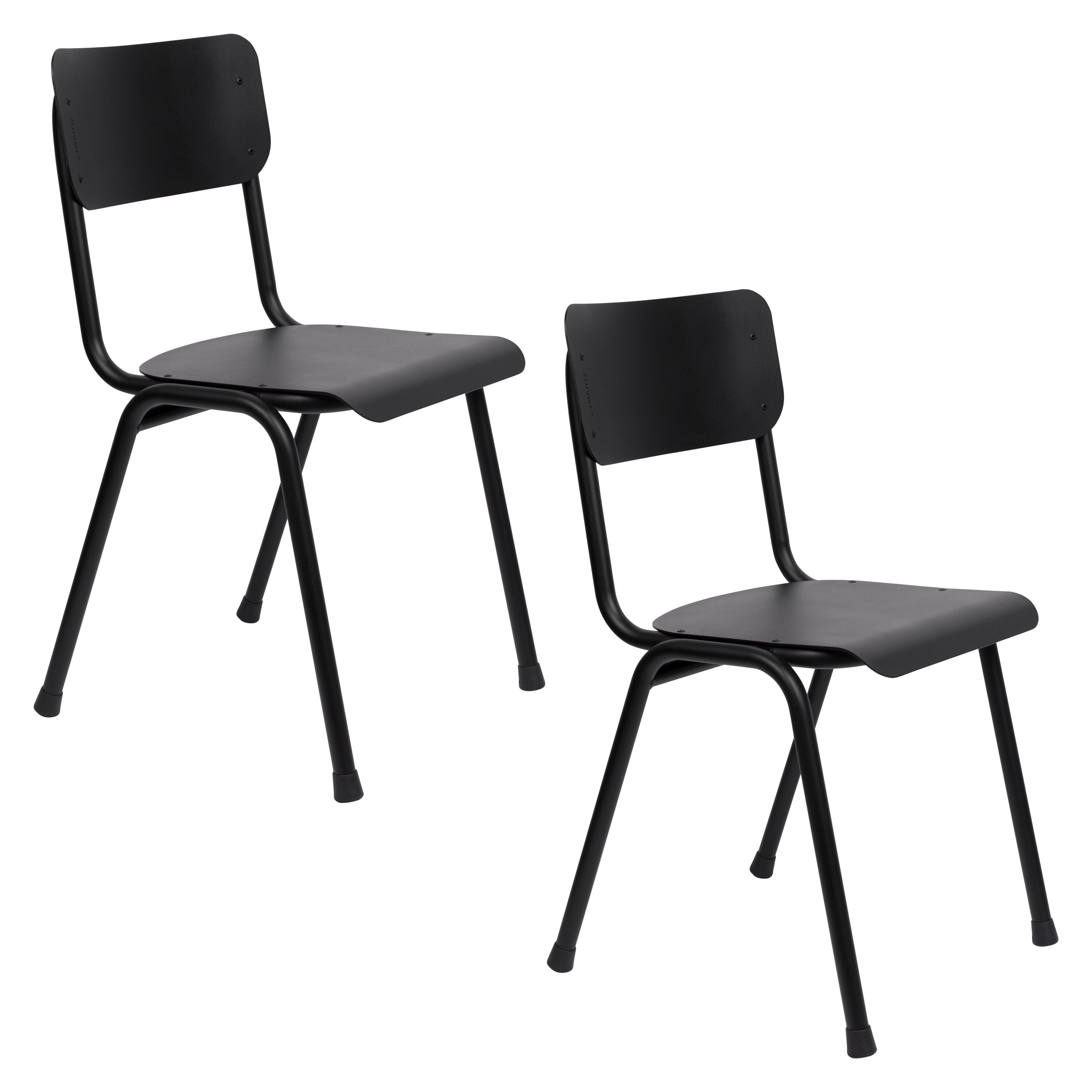 Zuiver Back To School Tuinstoel Zwart - Set van 2
