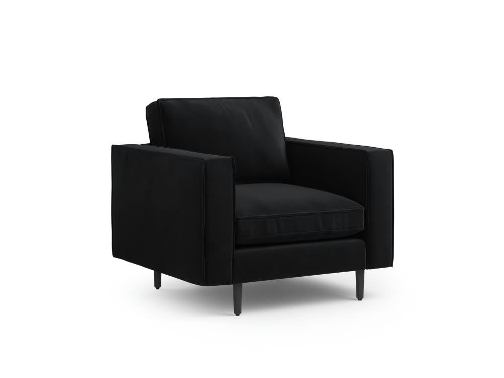 ALEXIS - Fauteuil 1 place en velours noir