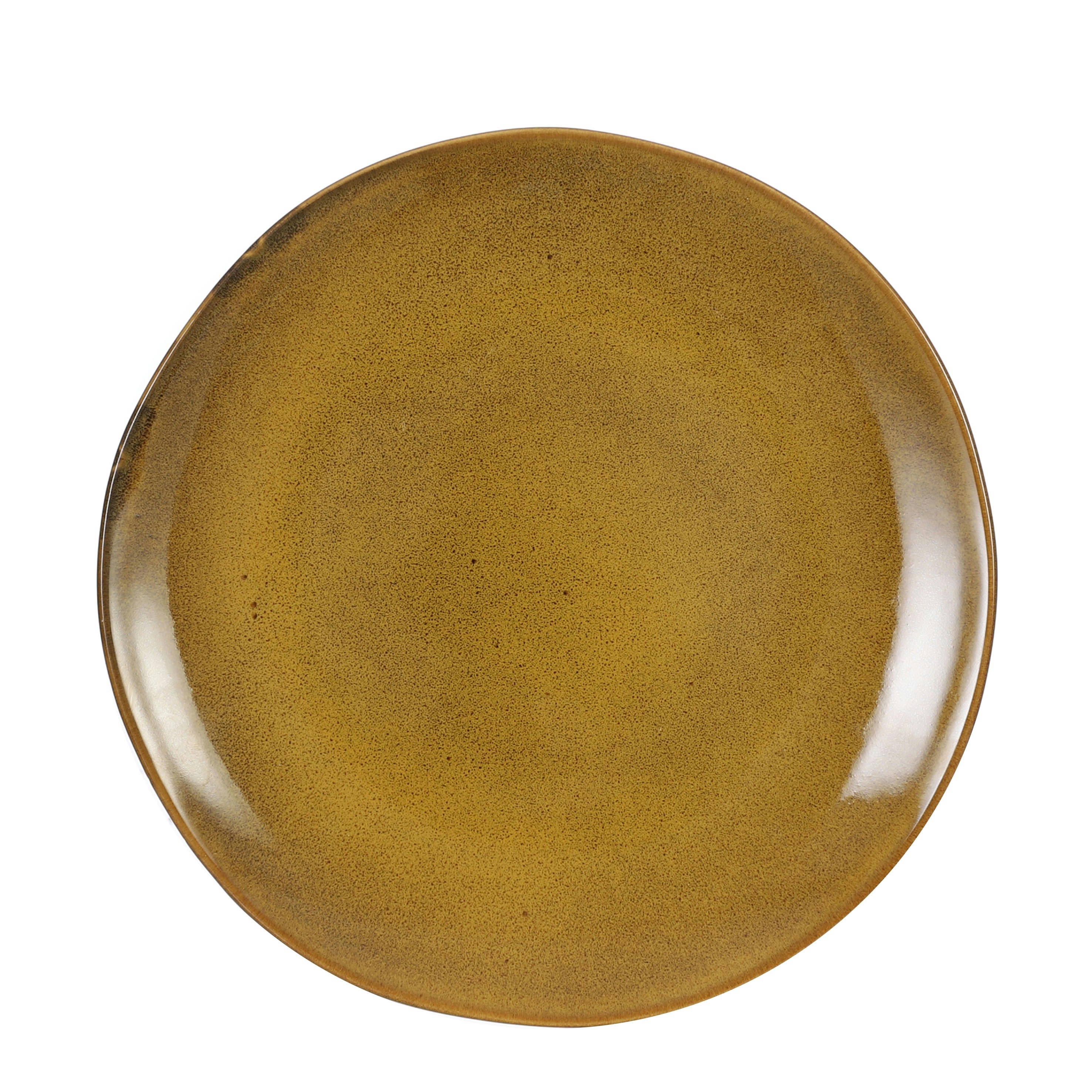 TABO - Assiette de diner en céramique ocre D26,5