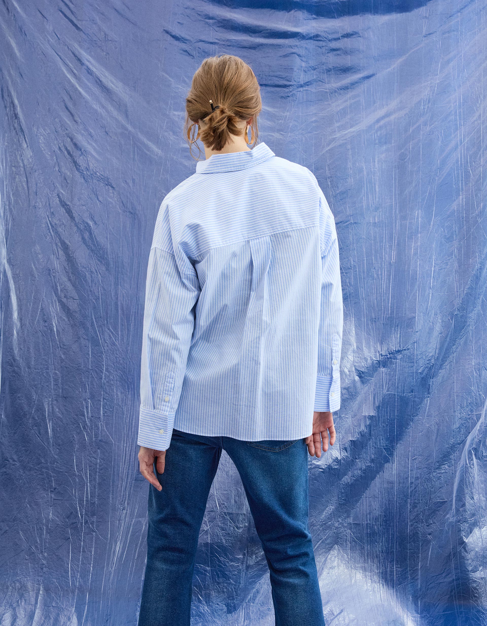 Camisa Oxford, Mulher, Azul Claro