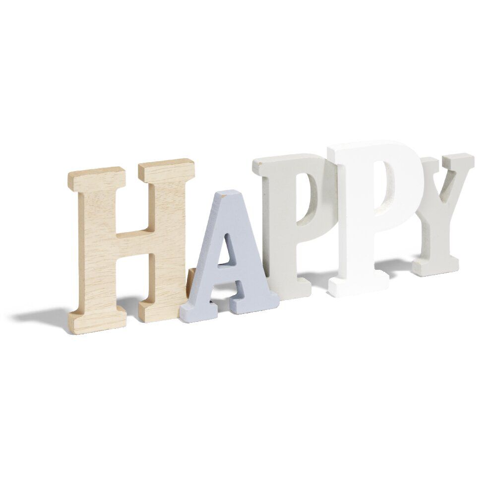 Décoration mot HAPPY en bois L49xH14cm