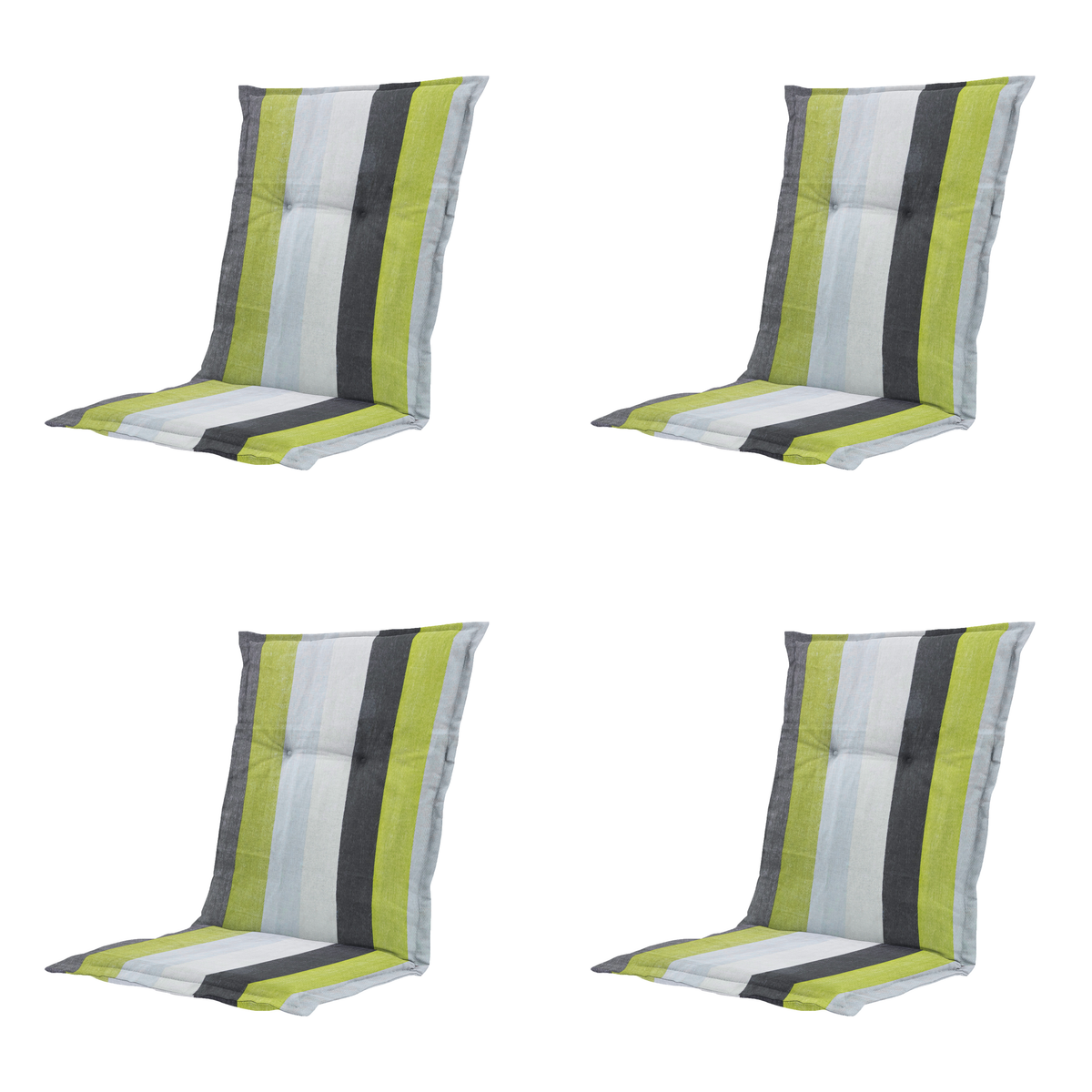 Madison tuinstoelkussen lage rug Victoria - groen - 105x50x6cm - set van 4