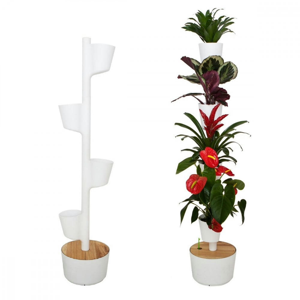 - Jardin d'intérieur 4 bacs blanc avec arrosage automatique wifi