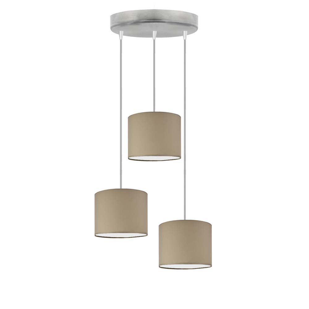 Lampa trzypunktowa sufitowa PUEBLO Srebrny/ Beżowy