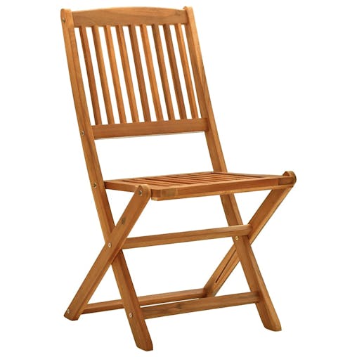 NNEVL Folding Garden Chairs 2 pcs Solid Eucalyptus Wood