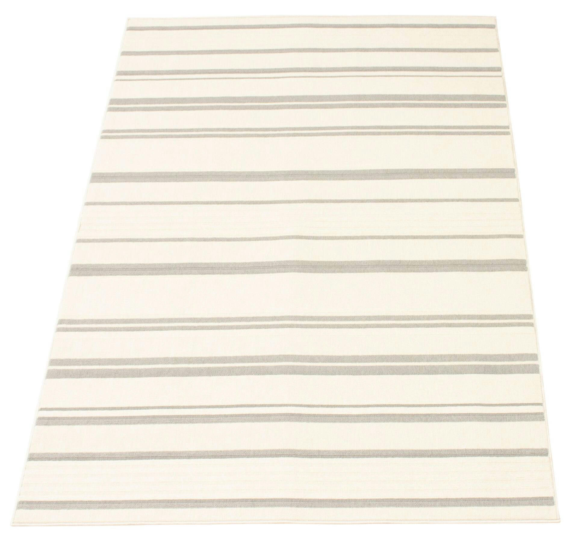 ECARPET Arthur Indoor/Outdoor Striped Area Rug, Ivory, Assorted Sizes