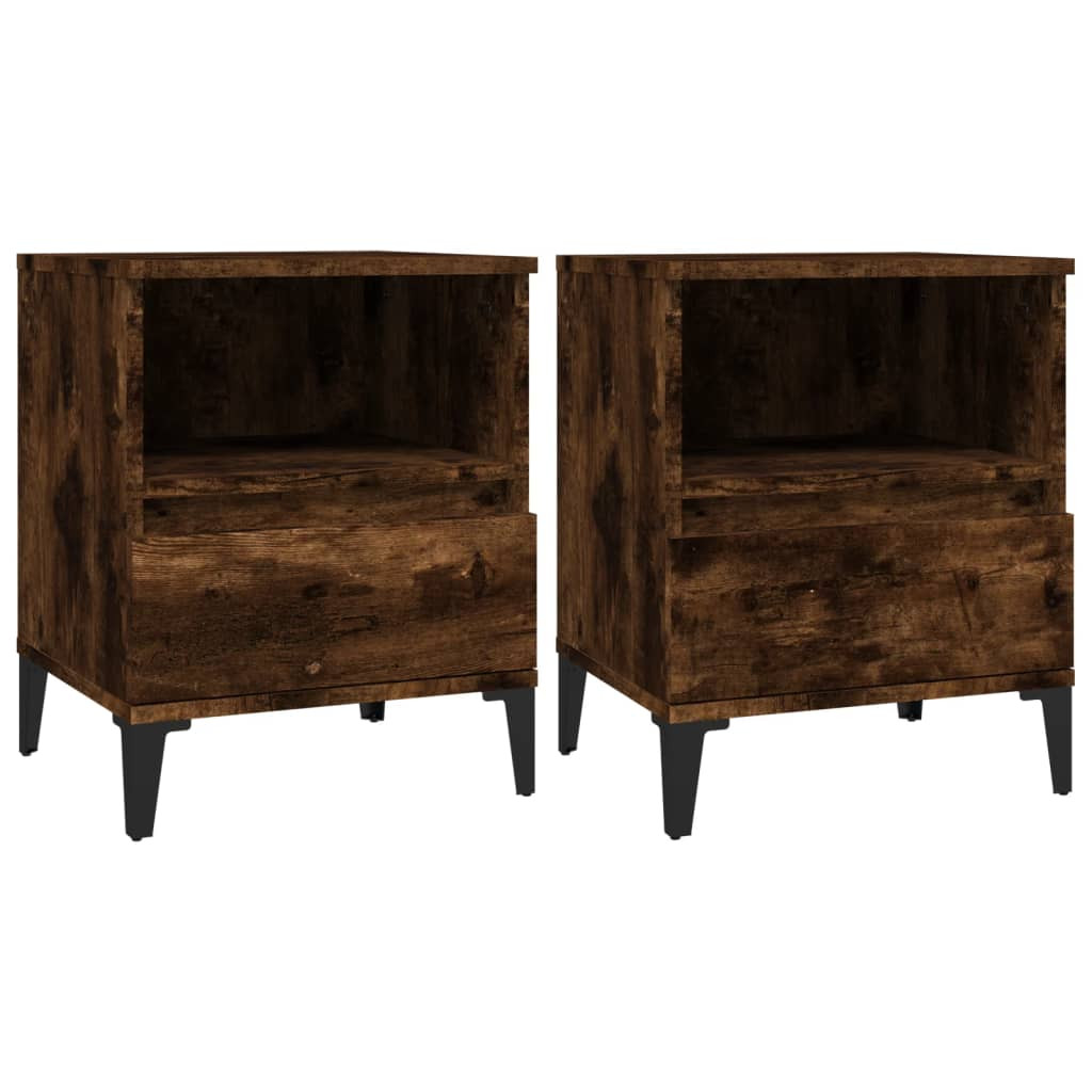 2x Szafka Nocna Komoda Brąz Stolik Półka Nocna Do Sypialni 40x35x50 cm