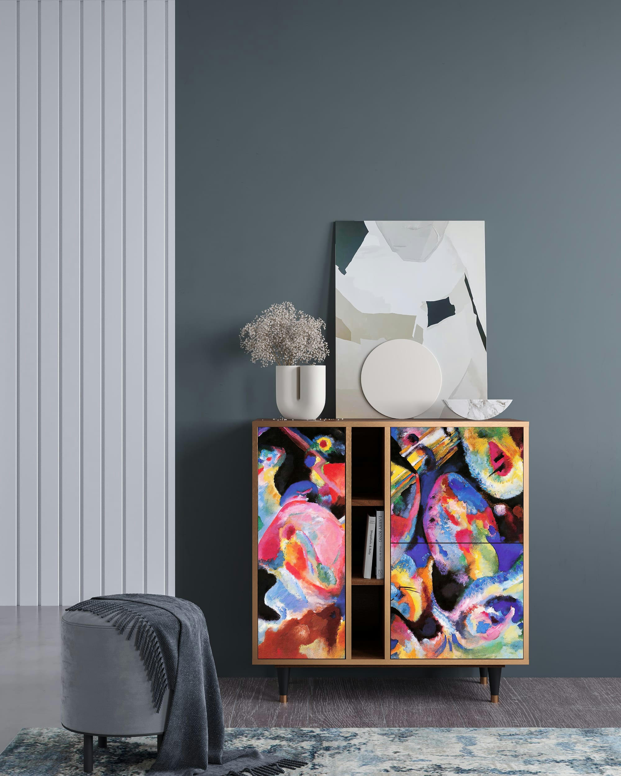 KANDINSKY - Buffet  multicolore 3 portes L 94 cm