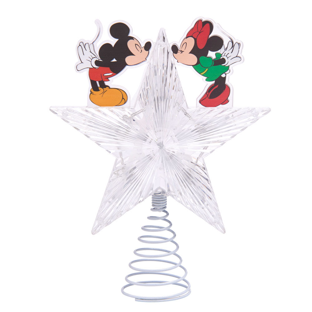 Cimier tête de sapin No&euml;l lumineuse Mickey et Minnie Disney