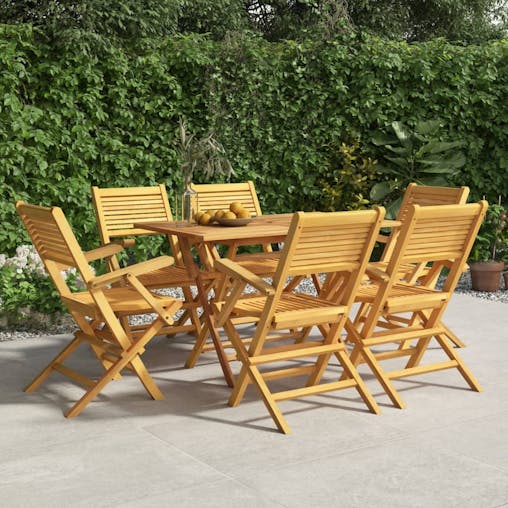 NNEVL Folding Garden Chairs 6 pcs 55x62x90 cm Solid Wood Teak