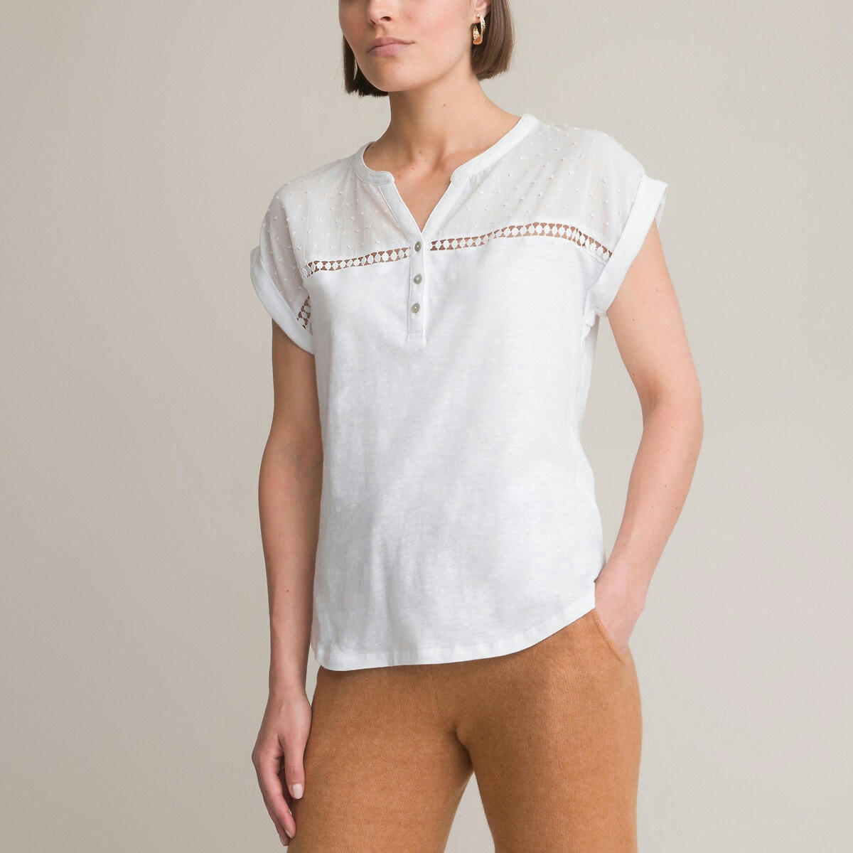 T-shirt, pur coton flammé