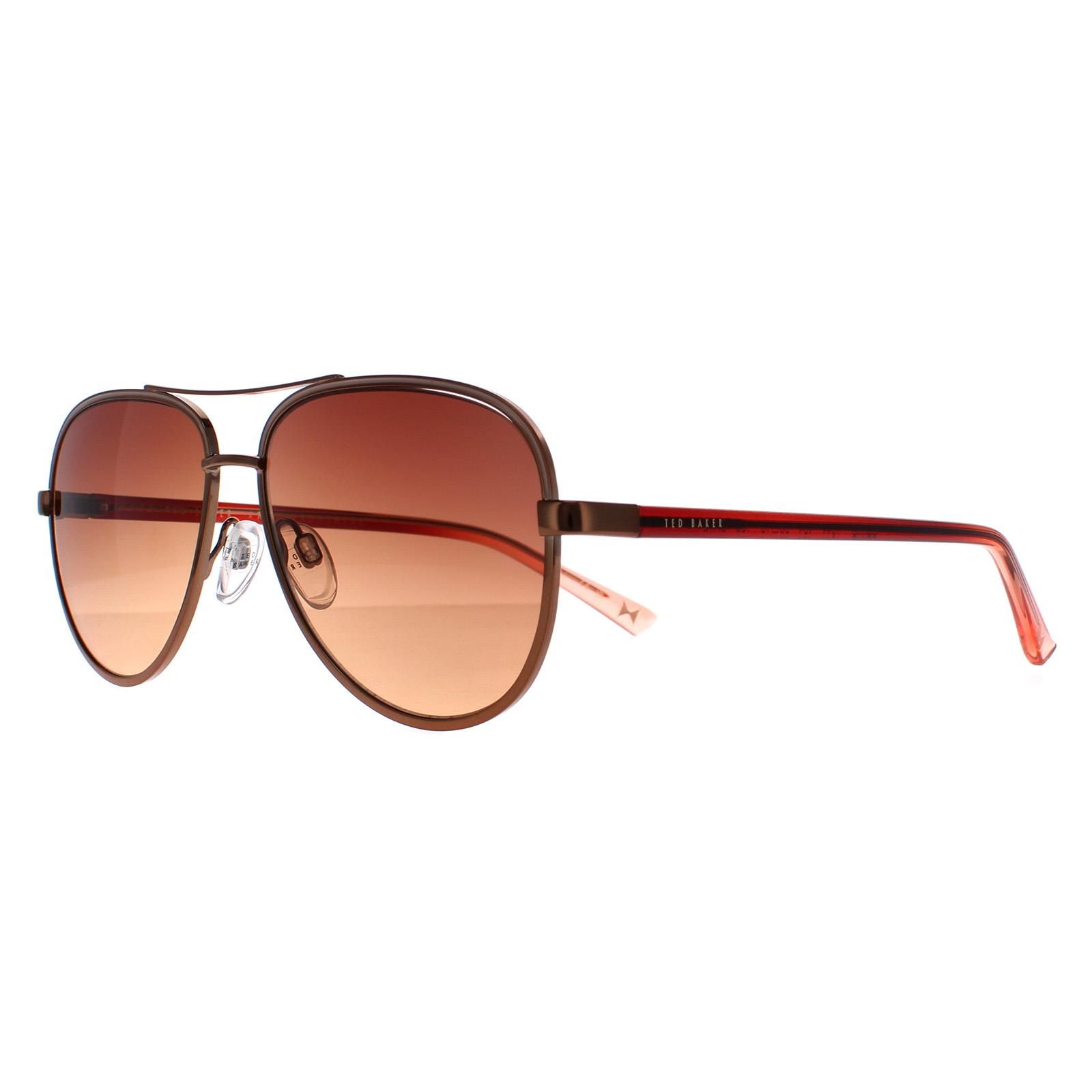 Ted Baker Aviator Copper Brown Brown Gradient TB1644 Sunnia Sunglasses