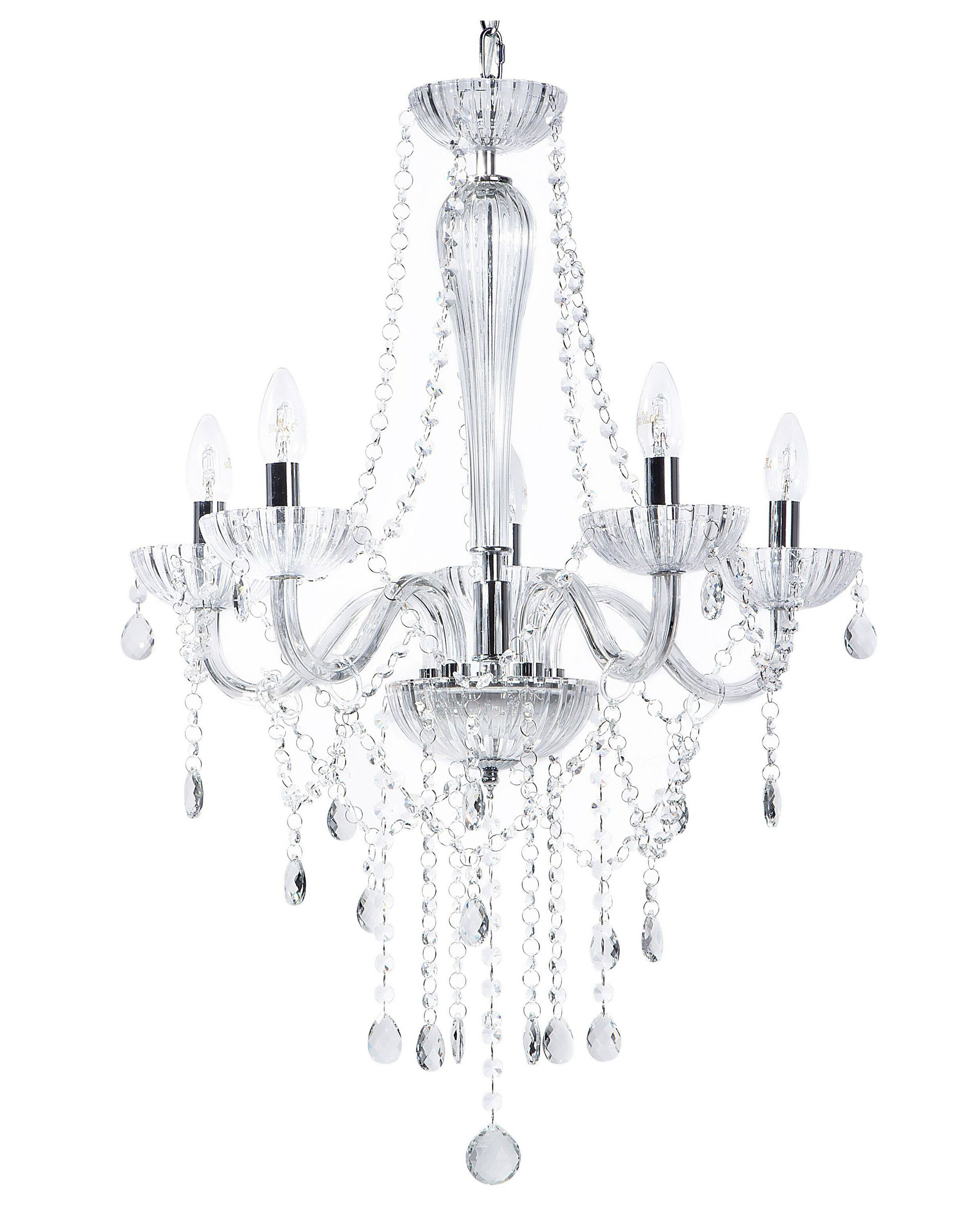 Żyrandol lampa wisząca szklana przeźroczysta