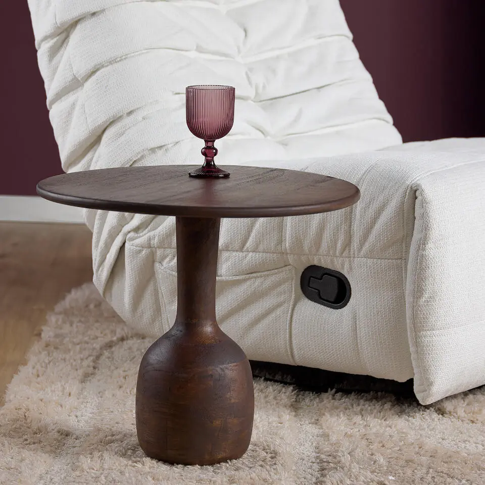 StarFurn - Bijzettafel Donna &Oslash;50 cm - donkerbruin