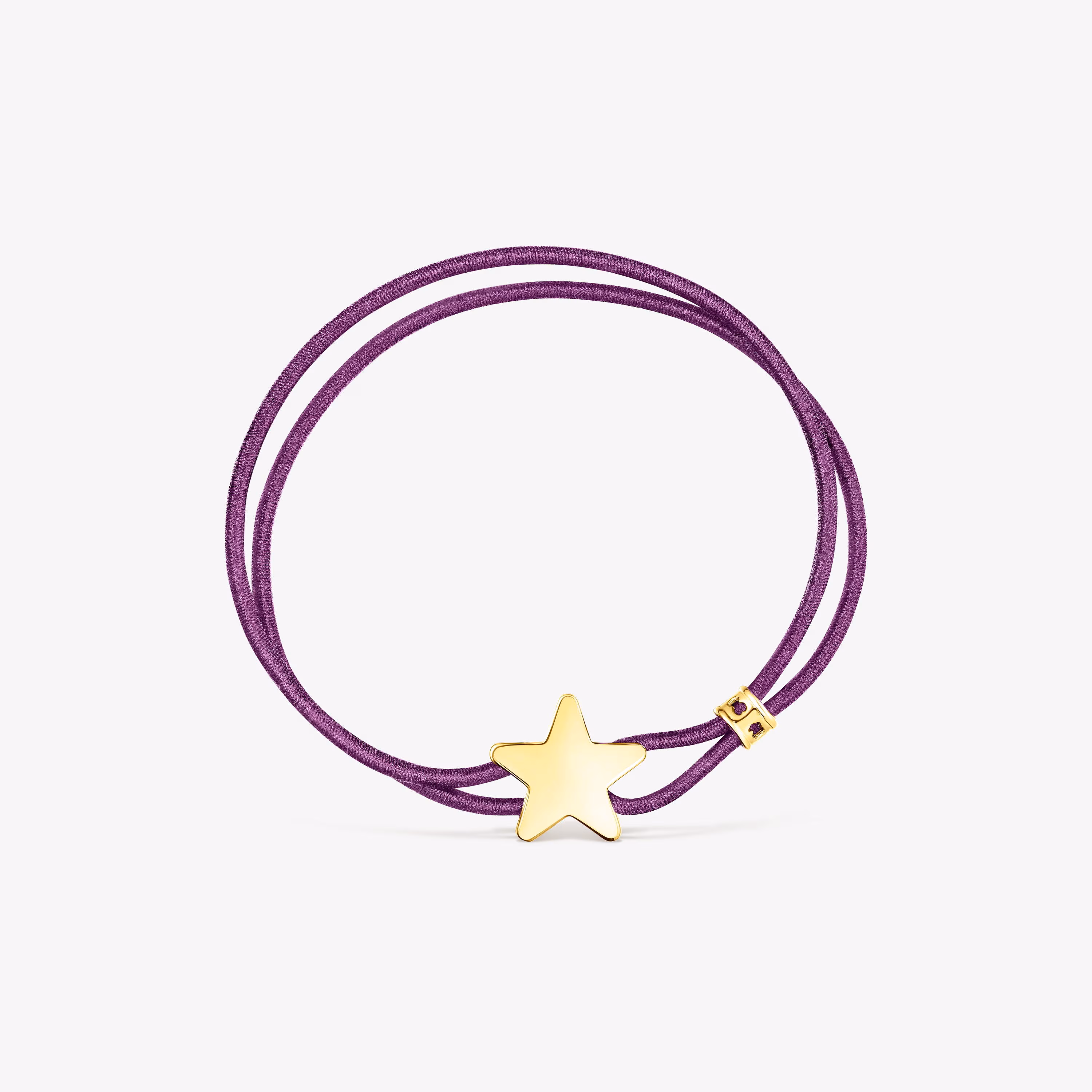 Pulsera elástica lila con estrella con baño de oro 18 kt sobre plata Sweet Dolls