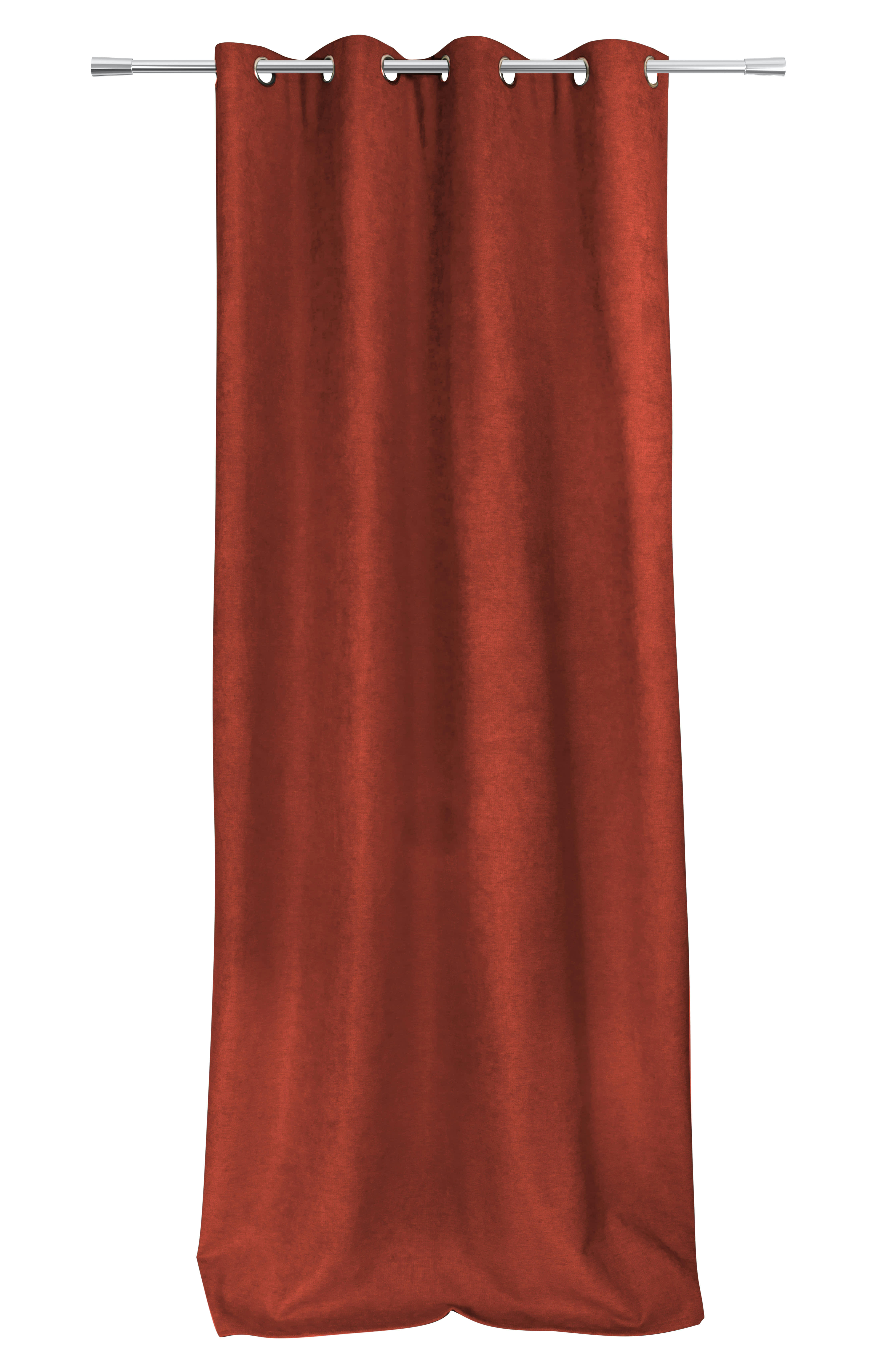 GALENA - Rideau thermique aspect velours 140x260cm Terre cuite