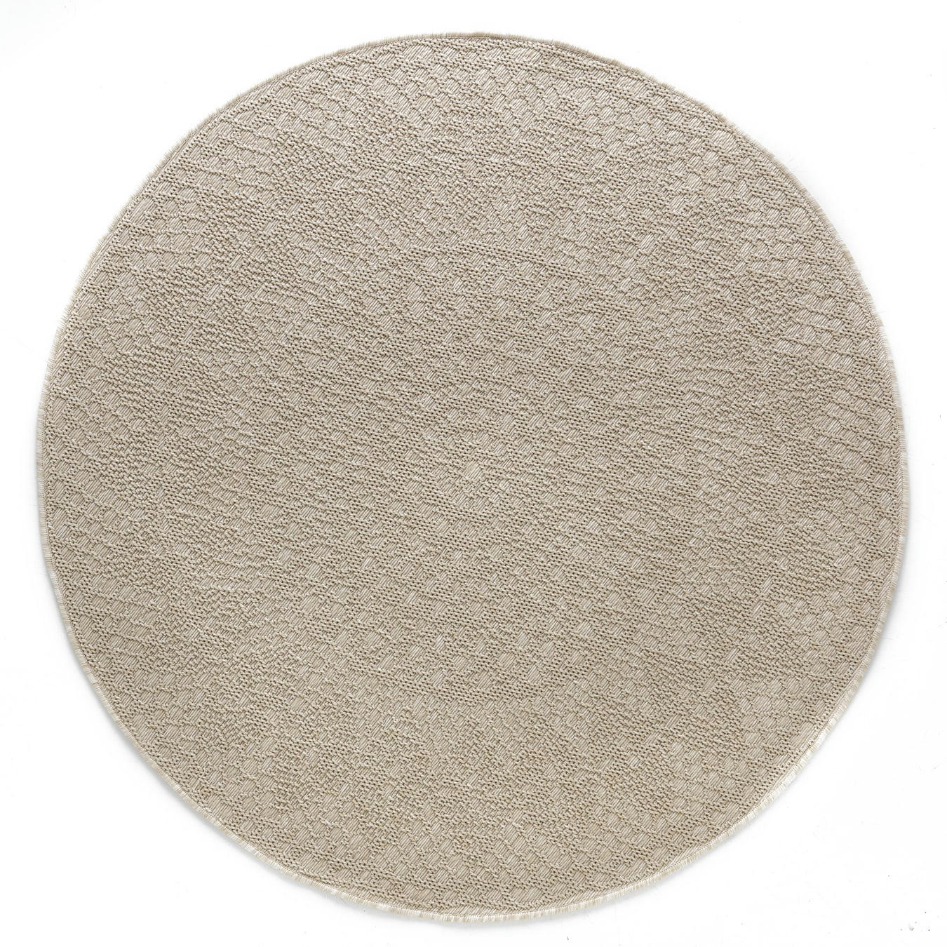 CROCHET - Tapis rond scandinave crochet beige 192x192, OEKO-TEX®