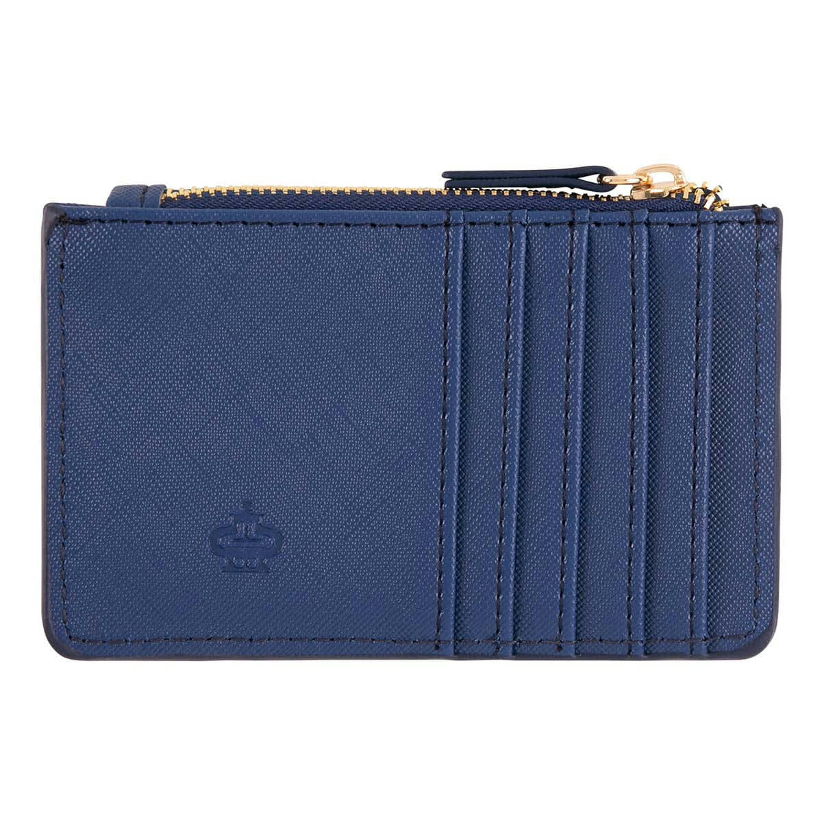 - Porte-cartes Zippé - Rayures Bleu Marine Et Noires