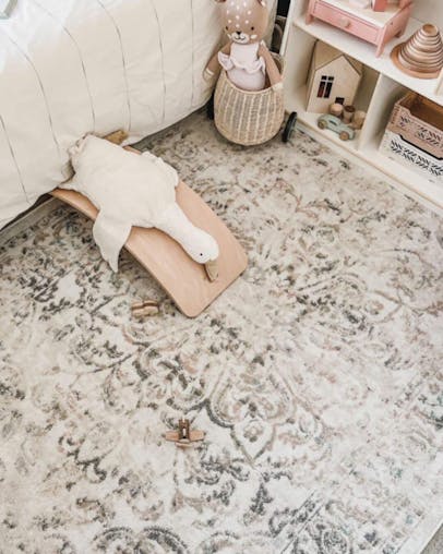 Elouise Cream And Grey Multi-Colour Traditional Floral Rug