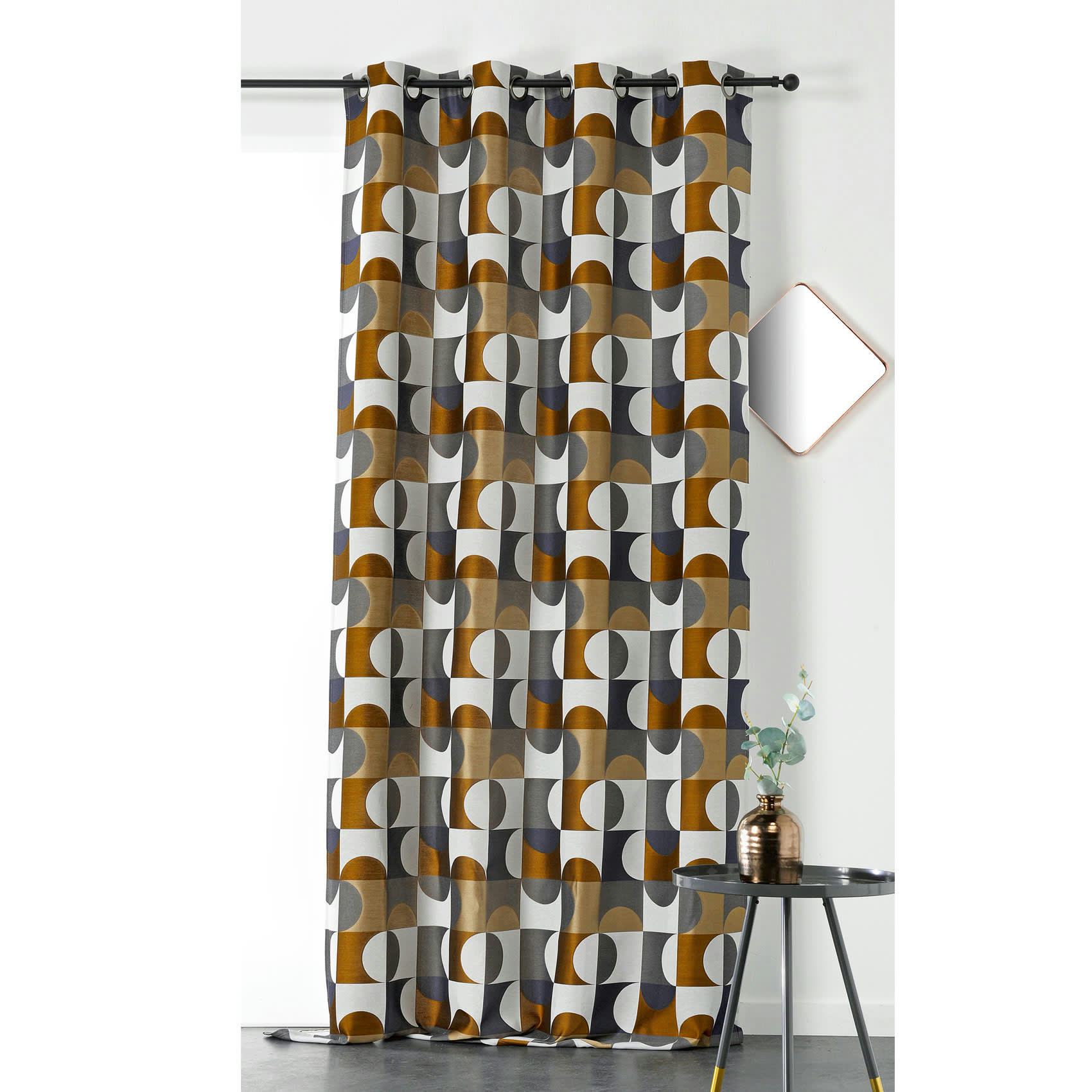 - Rideau d'ameublement astral polyester jaune 135x255 cm