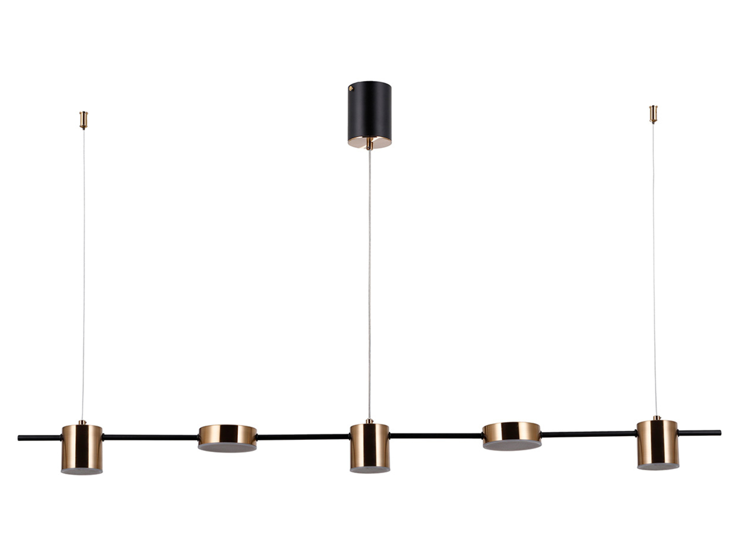 Lampa wisząca Remdal LED 5-punktowa aluminiowa złota