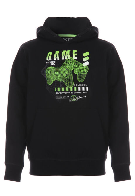 Older Boys Black Game Mode Hoody