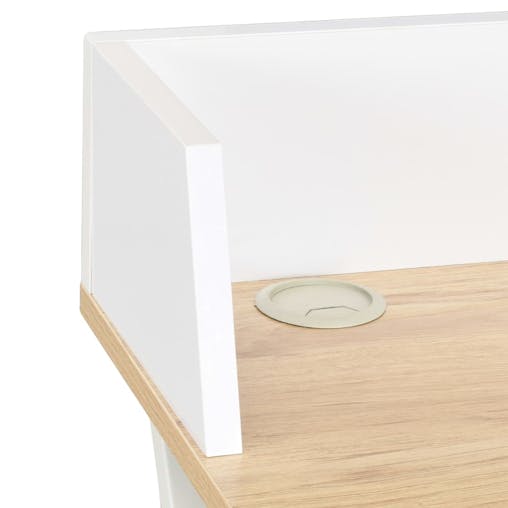 NNEVL Desk White and Natural 80x50x84 cm