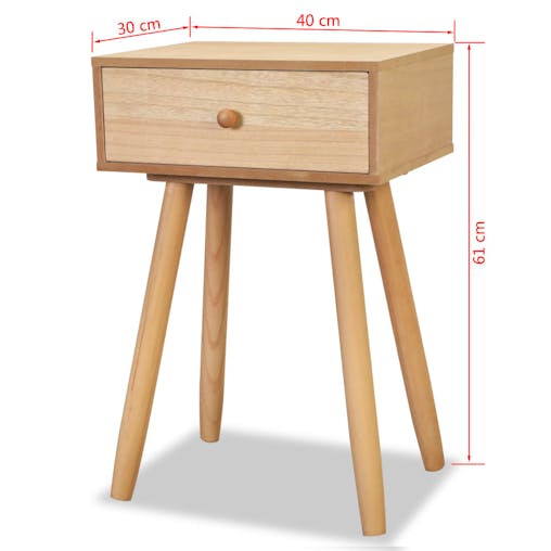 NNEVL Bedside Tables 2 pcs Solid Pinewood 40x30x61 cm Brown