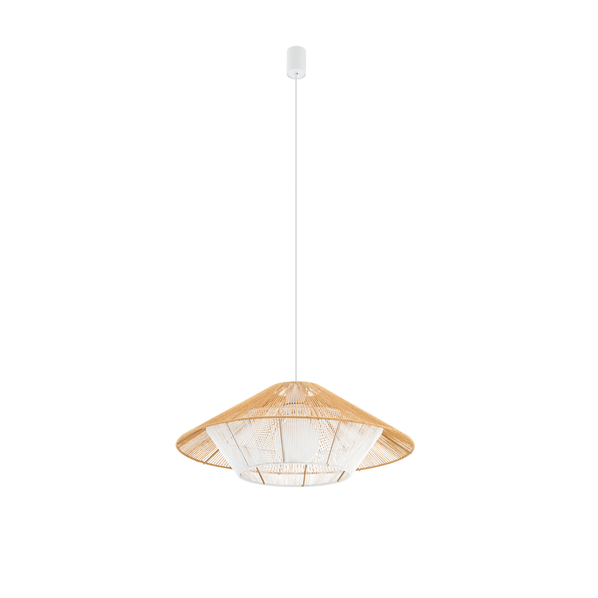 Lampa wisząca naturalne drewno-biała JAPANDI M 1xE27x25W Nowodvorski