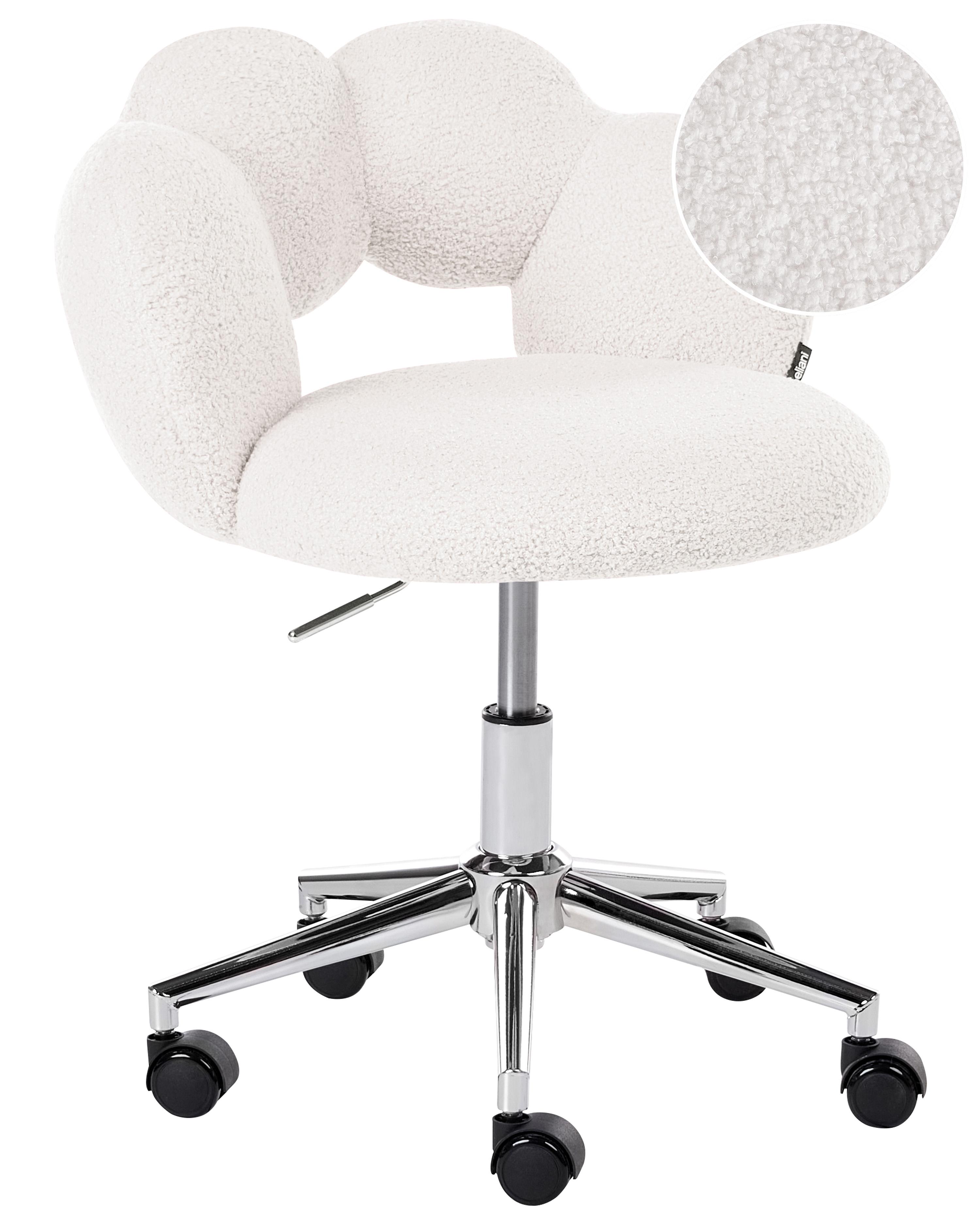 Desk Chair WHIZZY Boucle White