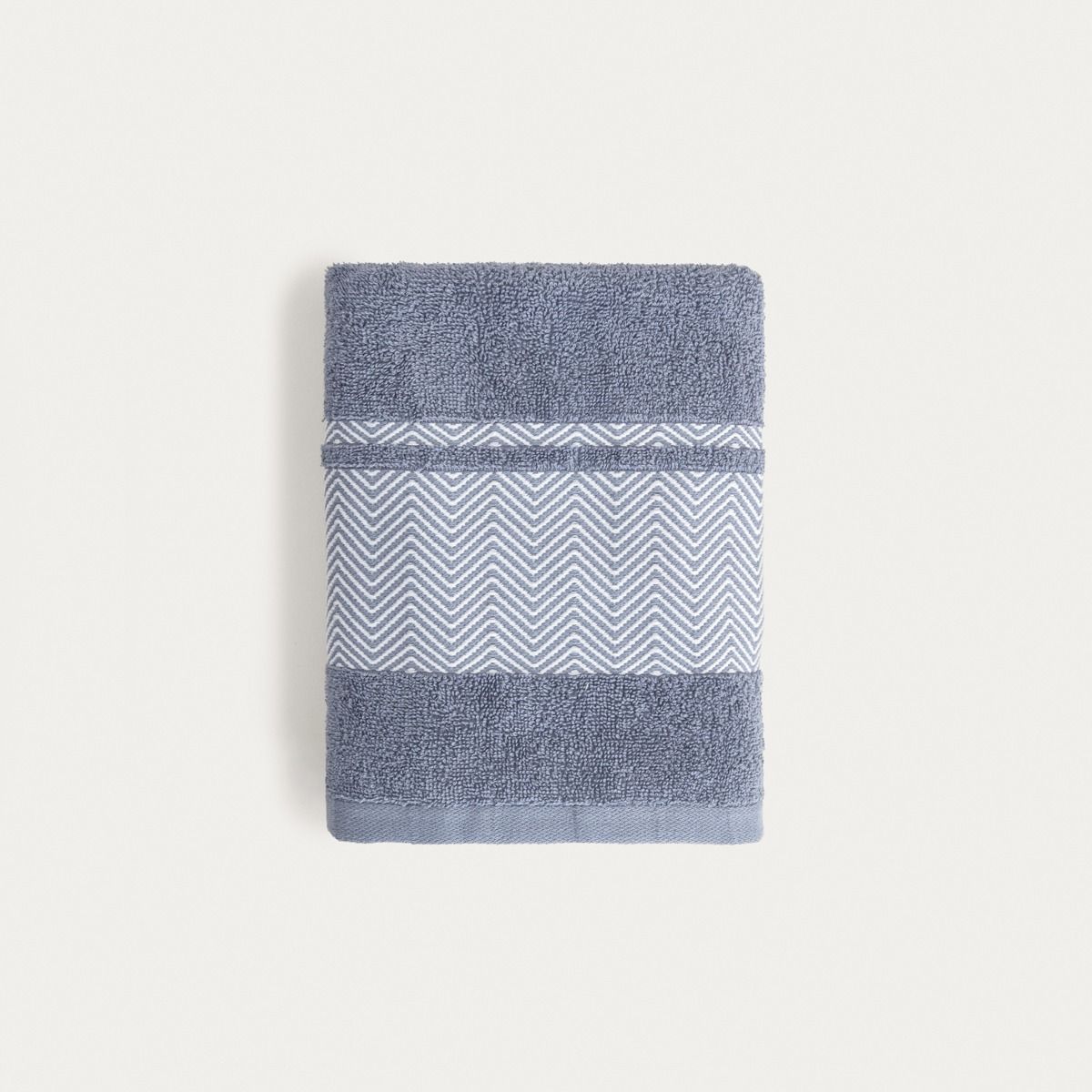 Ręcznik MAIARA niebieski z ozdobnym przeszyciem 50x90 cm