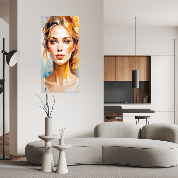 Plakat samoprzylepny do salonu Feeby Portret Kobiety Modelki 40x80