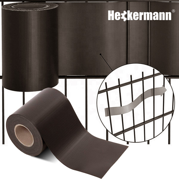 Taśma ogrodzeniowa 19cm x 35m Heckermann - Brązowa