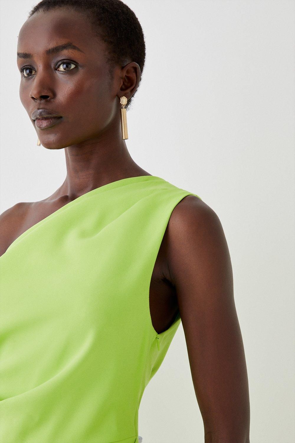 Coast One Shoulder Pleat Bodice Pencil Dress