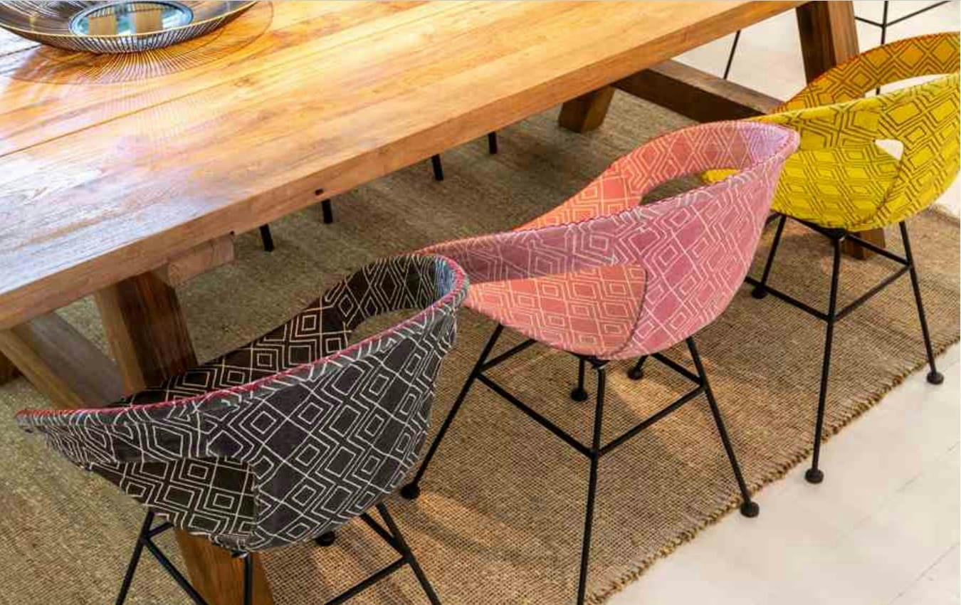 MAYA - Chaise de repas coton jaune