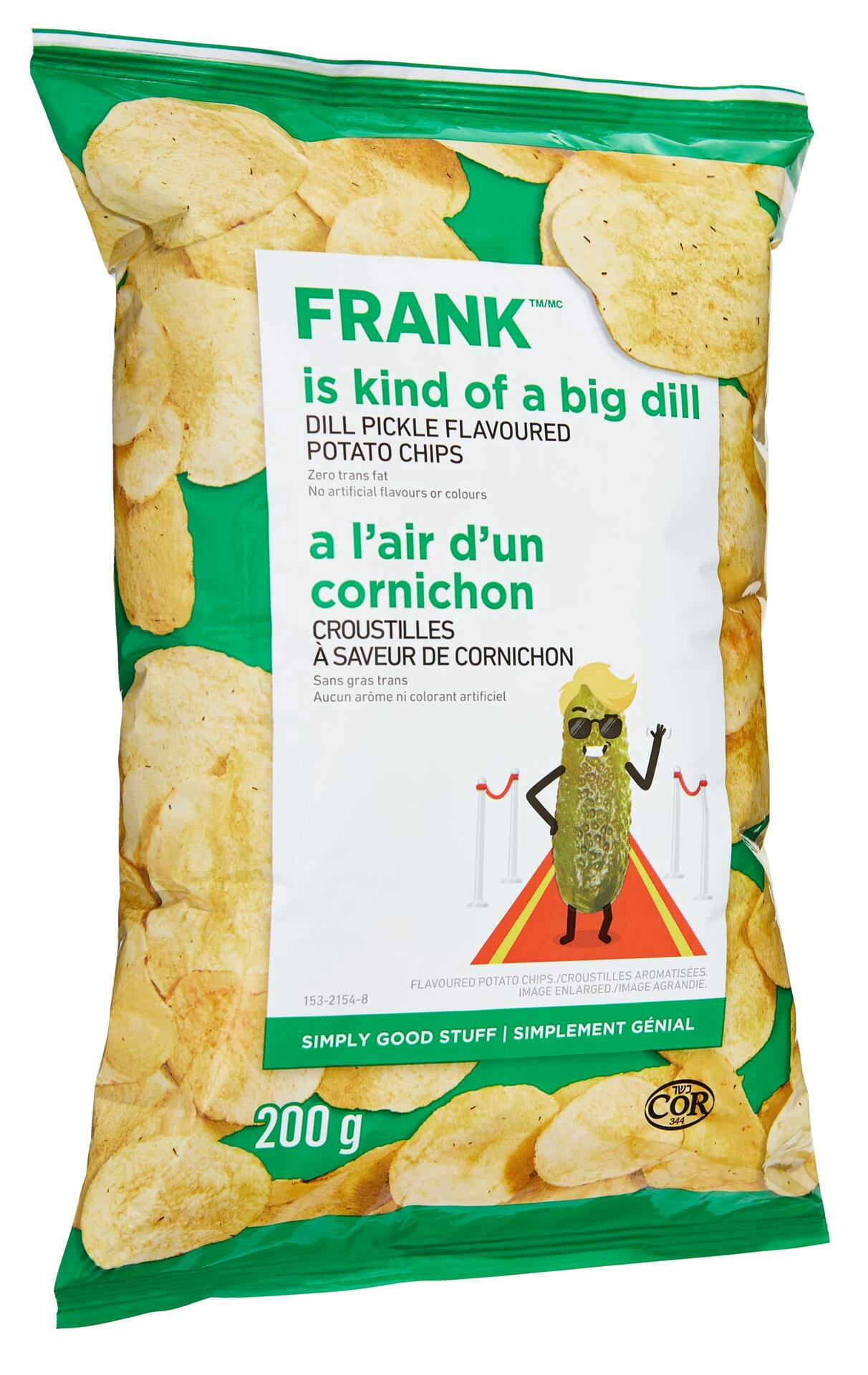 FRANK Dill Pickle Potato Chips, 200-g