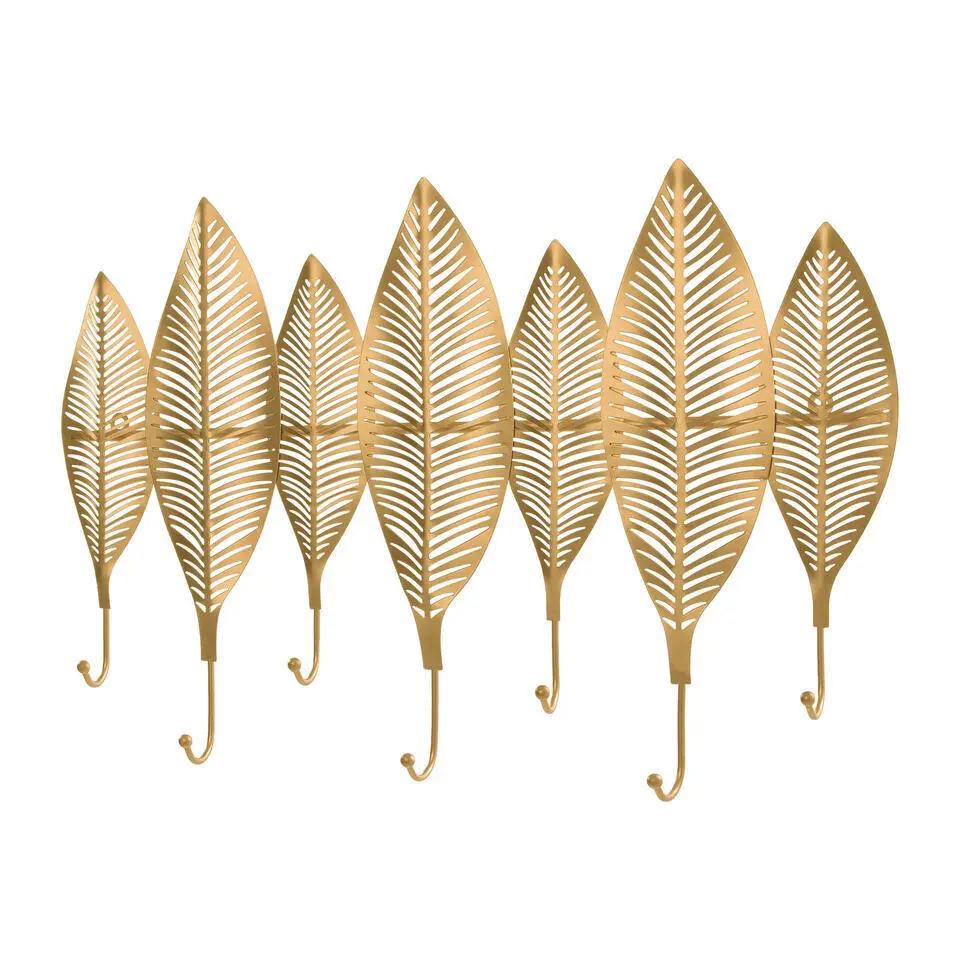 QUVIO Kapstok 7 veren en 7 haken - Metaal - Goud