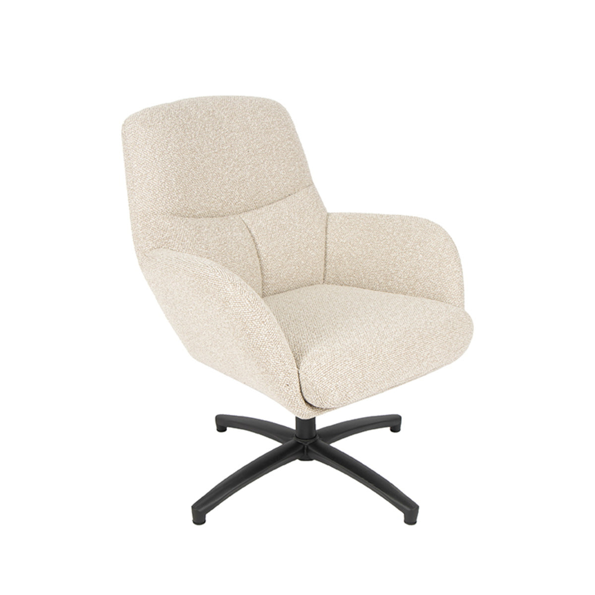 LABEL51 Fauteuil Chill Zone - Naturel/Zwart Bouclé - Draaibaar