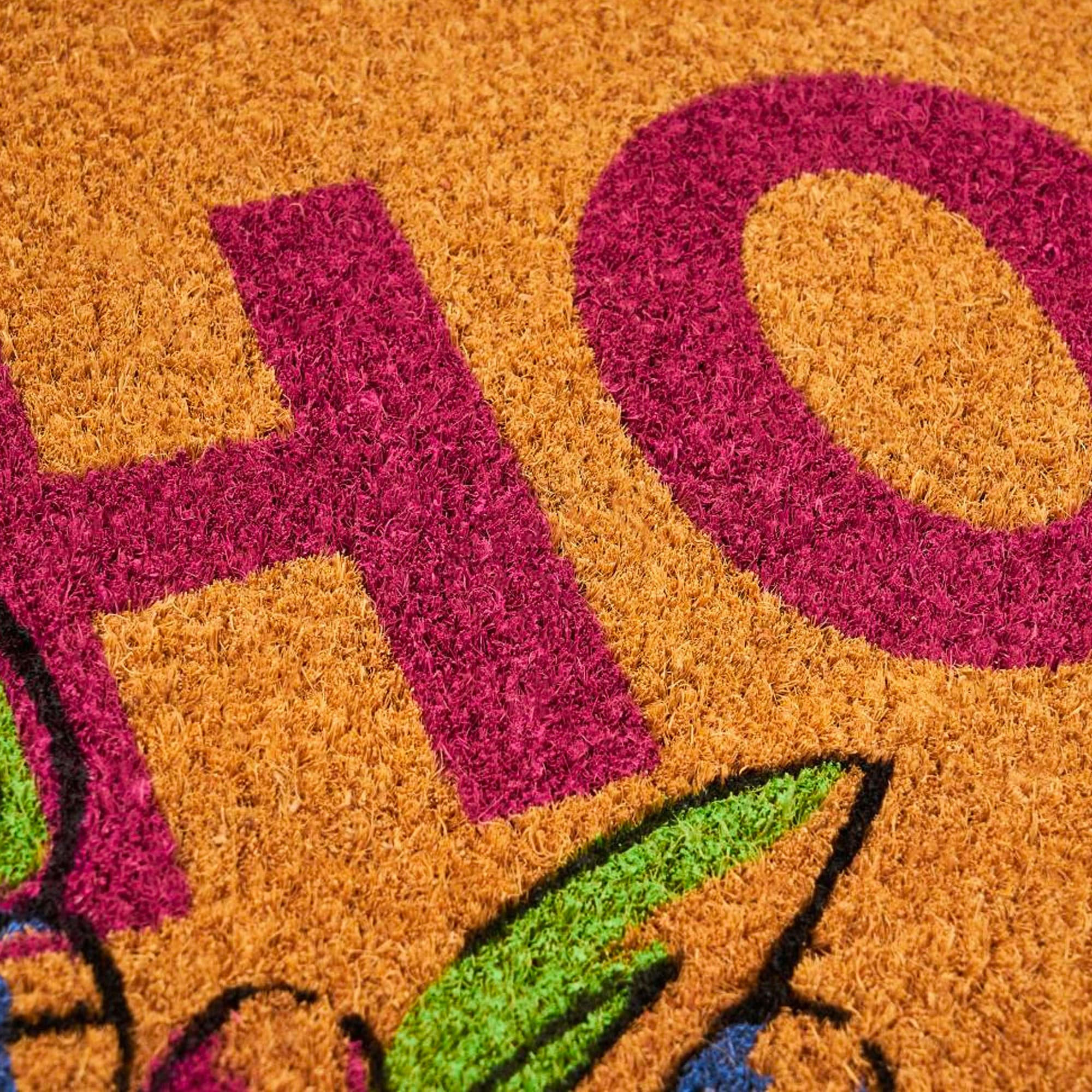 - Paillasson coco fleurs home 60x40x1.5cm