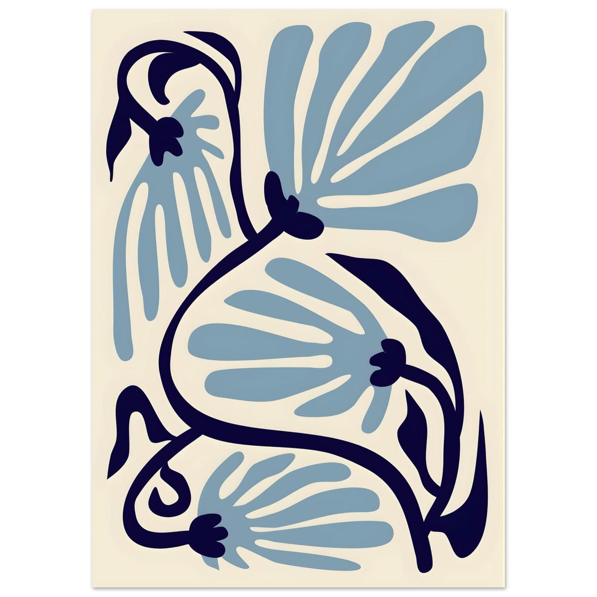 Artfulprints Poster Matisse – Ode to a turquoise flower  - 50x70 cm - Turquoise
